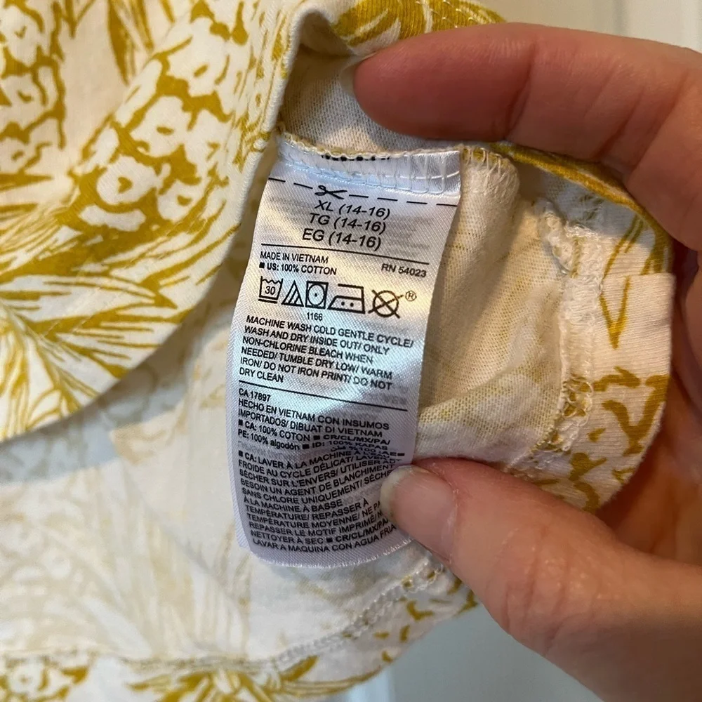 Old Navy Yellow Patterned Softest Tee XL